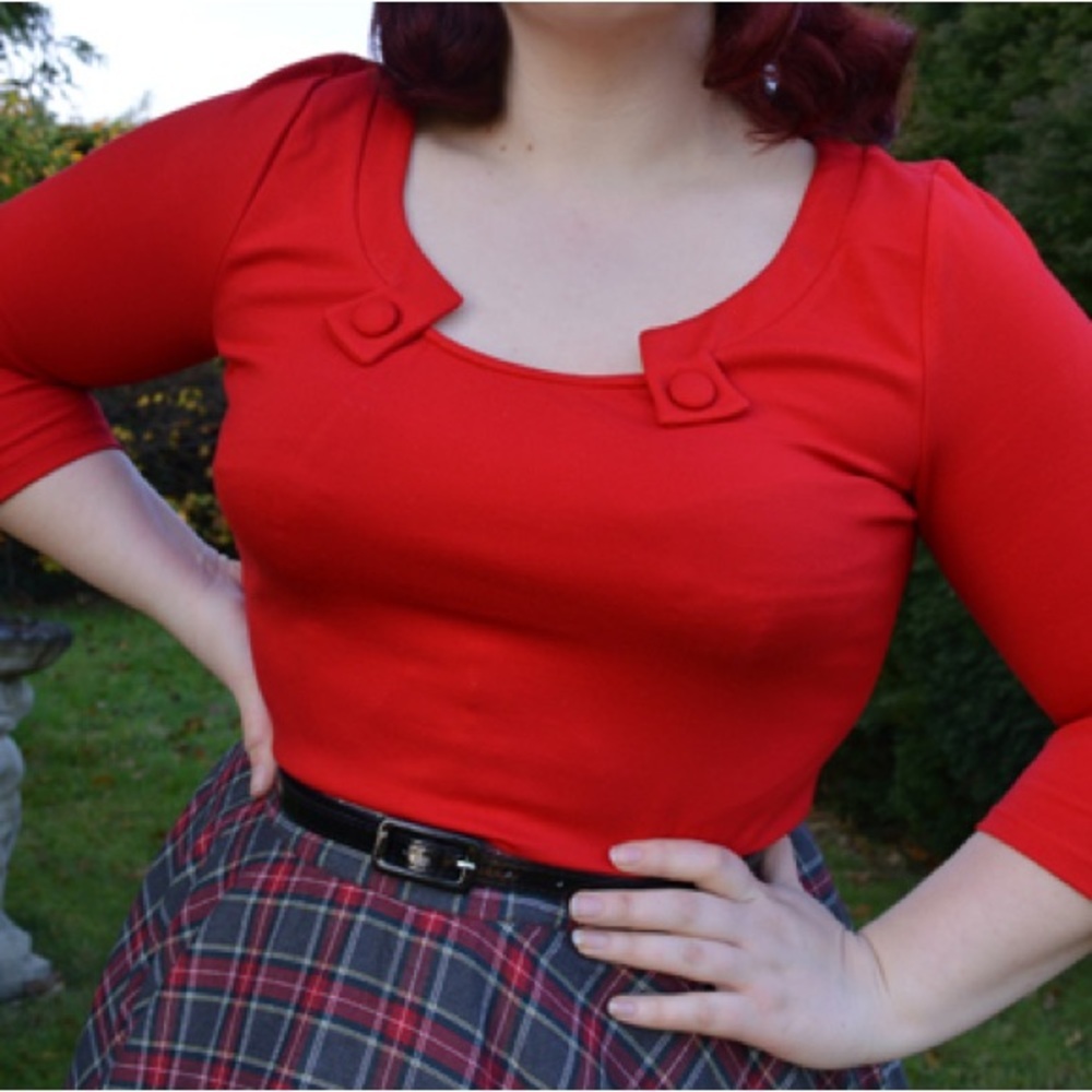 Voodoo vixen red Sophie top, large